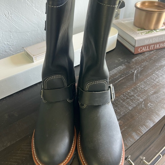 Black Leather Red Wing Boots - Women - Picture 2 of 4